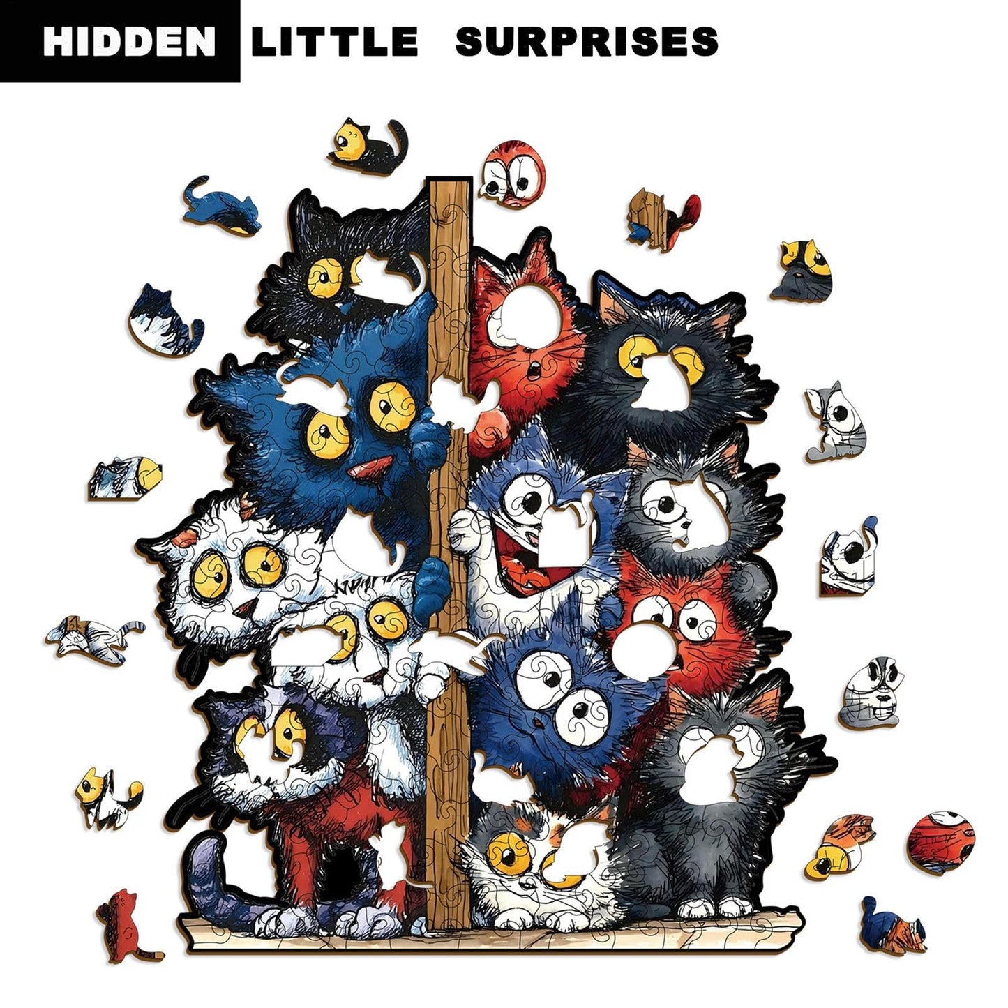 Kitty Shaped Wooden Jigsaw Puzzle